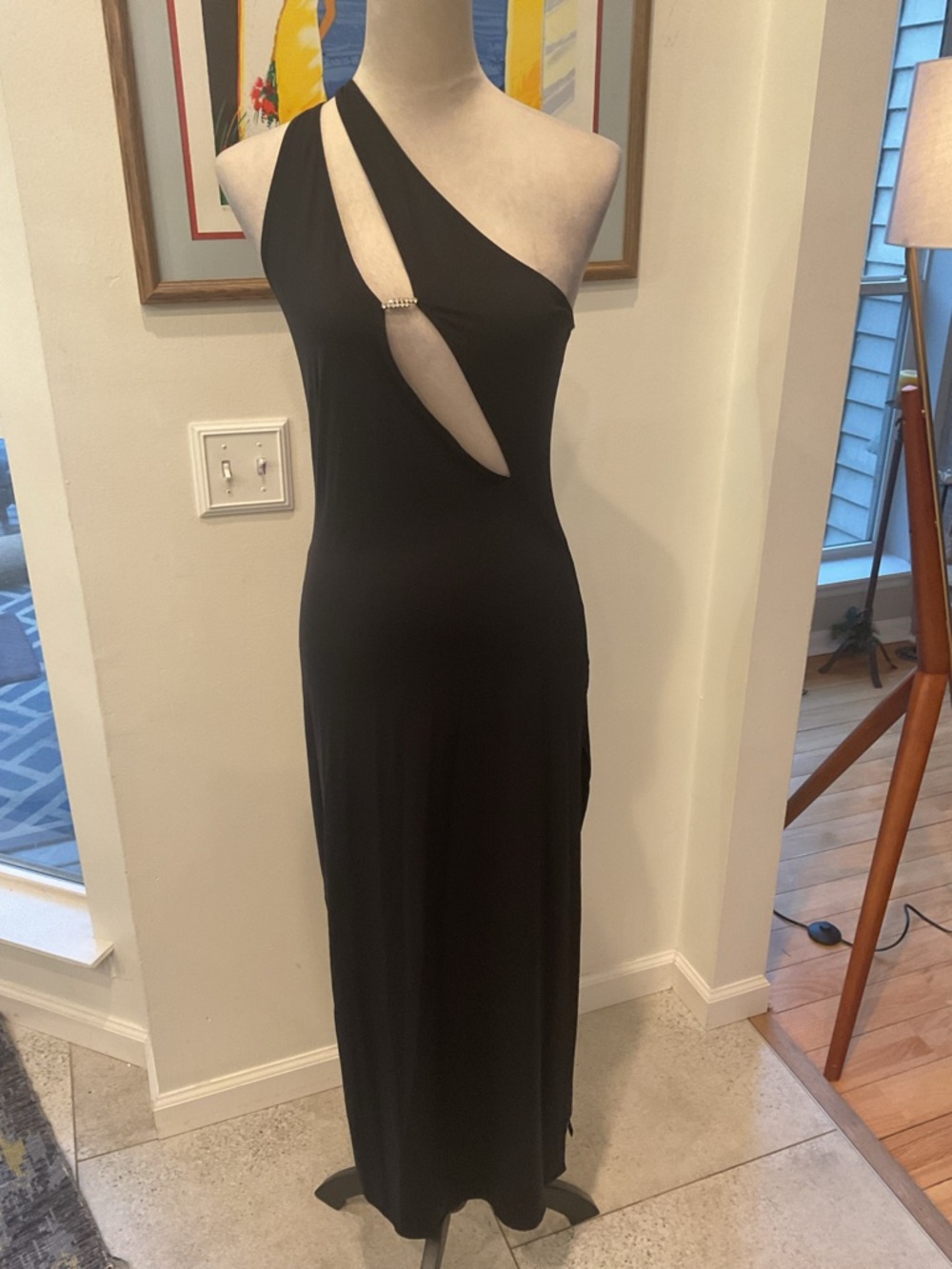 Victoria's Secret Black One-Shoulder Cutout Gown